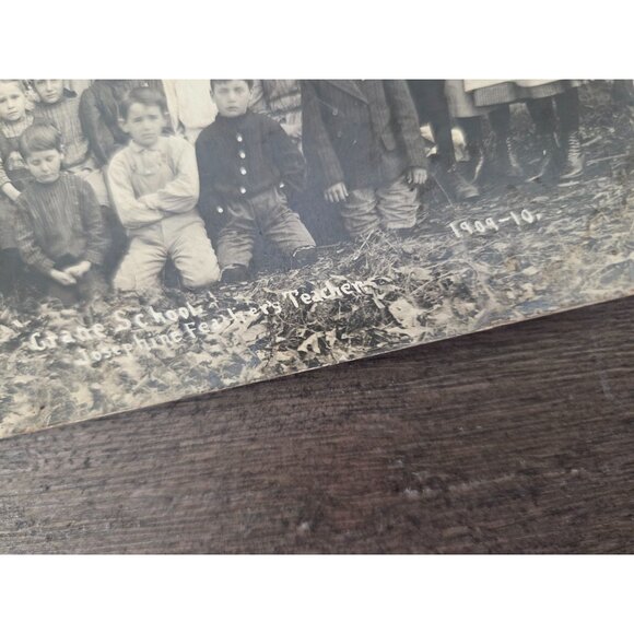 5 VTG Early 1900s School Group Photo Postcard Teachers & Students Sepia-Toned - Picture 12 of 13